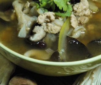 108. Chopped Chicken and Mushroom Soup